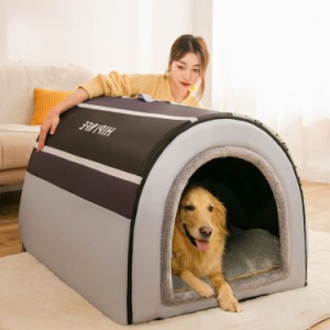 ペットベッド ドーム型 ペットハウス 2WAY 犬猫用 室内用 オールシーズン ふわふわ クッション付き 犬小屋 屋根付き 猫ハウス おしゃれ 