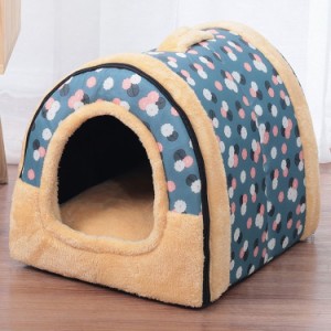 ペットベッド ドーム型 ペットハウス 2way 犬猫用 室内用 オールシーズン ふわふわ クッション付き 犬小屋 屋根付き 猫 テント おしゃれ 