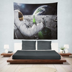 宇宙飛行士 神秘的な銀河タペストリー サイケデリック ムーンフェーズ タペストリー 壁掛け ブランケット 寝室 リビングルーム ティーン