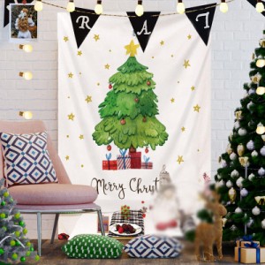 メリークリスマス タペストリー レトロ クリスマスツリー クリスマスソックス 壁掛けタペストリー 壁飾り 家 リビングルーム ベッドルー