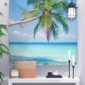 タペストリー 海 ビーチ 椰子の木 夕焼け ハワイアン 自然風景 おしゃれ 壁掛け インテリア 多機能壁掛け 模様替え 装飾用品 窓カーテン 