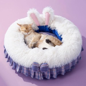 猫ベッド 犬ベッド 丸型クッション 洗える ペットソファー 耐噛み 円形ベッド ペットベッド 小型犬 中型犬 ハウス ペット用品 通年適用 
