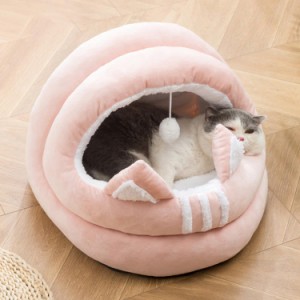 猫ベッド 猫ハウス 可愛い ペットハウス 寒さ対策 保温防寒 柔らかい ペットベッド ドーム型 猫 犬 ベッド クッション 小型犬 キャットハ