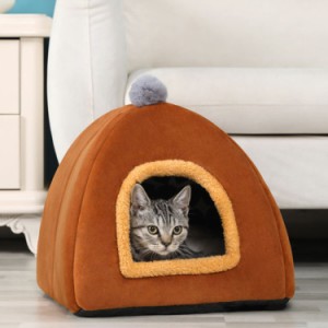 犬ハウス 猫ハウス ペットベッド 犬小屋 ドーム型 ペットハウス 秋冬用 猫 犬 ベッド 室内 ドーム型ベッド お洒落 かわいい 両用 折りた