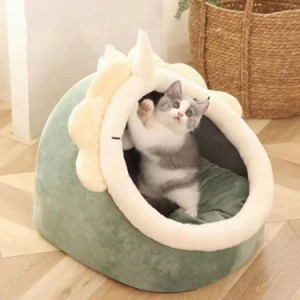 猫ハウス 冬 猫 犬 ベッド ドーム型 ベッド 犬小屋 可愛い 柔らか 水洗え 滑り止め 小型犬 キャット ペットハウス 室内用 クッション付き