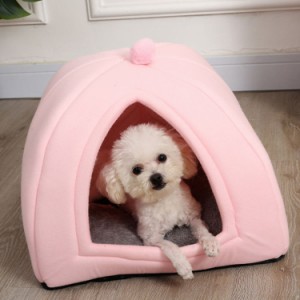 犬ハウス 猫ハウス ペットベッド 犬小屋 ドーム型 ペットハウス 秋冬用 猫 犬 ベッド 室内 ドーム型ベッド お洒落 かわいい 両用 折りた