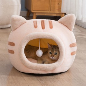 ペットベッド ドーム型 猫ハウス ペットハウス 2WAY 小型犬 猫用 屋内用 オールシーズン ふかふか クッション付き 犬小屋 屋根付き 犬ベ