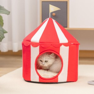 猫ハウス 冬 猫用ベッド キャットハウス 冬用 ドーム型 寒さ対策 ペットベッド ペットクッション 暖かい 丸洗い ふわふわ ペット用寝袋 