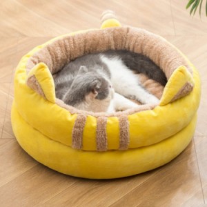 猫 犬 ベッド 猫ハウス キャットハウス ペット用寝袋 ドーム型 暖かい ふわふわ 折りたたみ式寝マット 犬猫兼用 室内用 寒さ対策 保温防