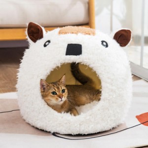 猫ハウス キャットハウス 猫用ベッド 冬用 ドーム型 寒さ対策 ペットベッド ペットクッション 水洗え 暖かい ふわふわ ペット用寝袋 犬猫