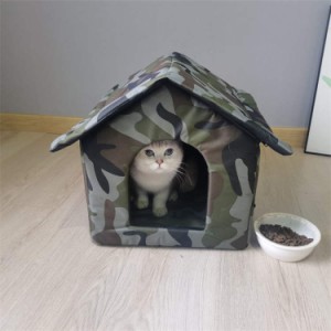 猫小屋 猫ハウス 屋外用 犬小屋 防水 ペット キャットハウス 外猫ハウス 野良猫犬 屋外キャビンシェルター 折りたたみ式 暖かい 防寒 防