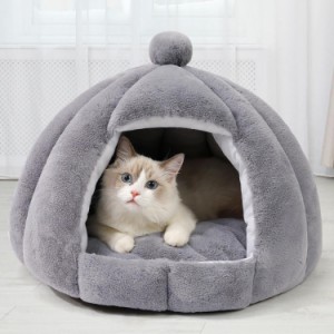 猫ハウス ペットベッド 冬用 ドーム型 犬 猫 ベッド ペット寝袋 キャットハウス ペットハウス ベッドマット 犬小屋 あったか 洗える ふわ