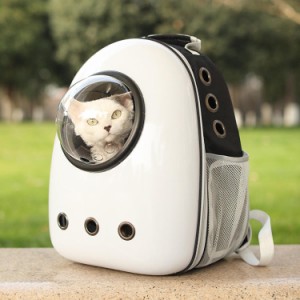 ペットキャリー バッグ リュック ペットキャリー ペットバッグ 宇宙船カプセル型 リュックサック 犬猫兼用 ペット用バッグ 透明 折りたた