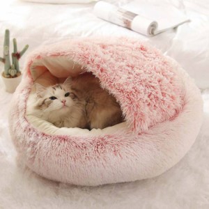 可愛いペットベッド ドーム 猫 犬 ペット ドーム型 冬 暖かい 洗える おしゃれ ハウス ベッド 猫ハウス ベッド用寝袋 布団 2way 小型犬 