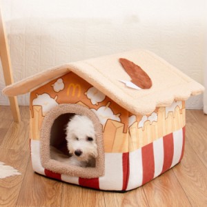 ペットハウス 猫ハウス ベッド ドーム型 犬小屋 ペットベッド 洗える 折りたたみ 滑り止め おしゃれ 収納可能 保温防寒 あったか ふわふ