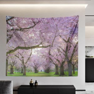 富士山 タペストリー 風景画 花 美しい桜の並木 河川 インテリア 壁掛け 壁飾り 多機能壁掛け 部屋目隠し おしゃれ 布ポスター 和風 玄関