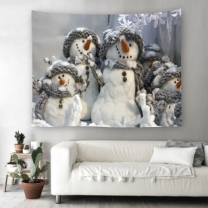 クリスマスツリー タペストリー クリスマス オーナメント 壁掛け ファッション ウォールブランケット 雪だるま 背景布 リビング 雪だるま