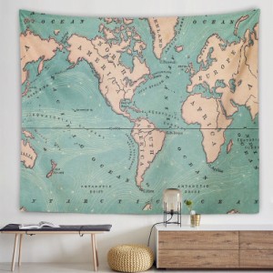 ヴィンテージ風タペストリー 世界地図 ワールドマップ インテリア 壁掛けタペストリー ファブリック装飾用品 タペストリー 多機能 ファブ