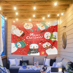 Christmasパーティーの背景布 クリスマス オーナメント タペストリー サンタクロース クリスマスツリー 壁掛け 背景布 メリークリスマス 