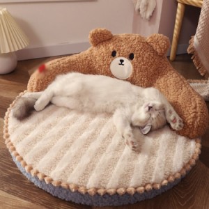 猫 ペットベッド ペットソファー 猫ベッド 犬 ベッド 丸型 ペット用ベッド 小型犬 背もたれ付き ペットマット ペット用クッション 子犬 