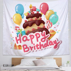 タペストリー 誕生日 バースデー パーティー 写真撮影 風船 ケーキ おしゃれ ポスター 大判 大きい 目隠し 布 部屋 飾り 飾り付け 背景布