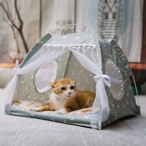 テント ペットハウス 犬小屋 猫ハウス 洗える 滑り止め ペットベッド 室内用 ピンク キャットベッド 休憩所 お姫様 ぐっすり眠れる かわ