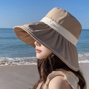 バケットハット 吸汗 速乾 つば広帽子 レディース 春夏 深め 接触冷感 つば広 完全遮光 折りたたみ 日よけ 紫外線対策 UVカット 顔が明る