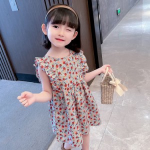 子供服 女の子 ワンピース かわいい ミニスカート 長袖 キッズ プリンセス 花柄 ドレス ガールズ ベビー服 フリル袖 洋服 おしゃれ 韓国 