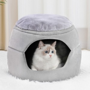 ペットベッド ドーム型 ペットハウス 2way 犬猫用 室内用 オールシーズン ふわふわ クッション付き 犬小屋 猫 テント おしゃれ 洗える 折