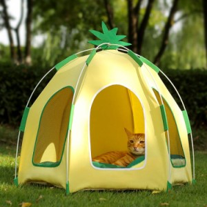猫 テント ドーム型ベッド ペットベッド ドーム 犬猫用 ペットハウス ねこハウス 犬小屋 猫テント ペットクッション 室内 通気性 洗える 