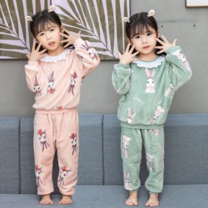 パジャマ キッズ 女の子 冬用 ルームウェア かわいい 子供服 ベビー 部屋着 おしゃれ ナイトウェア 上下セット 長袖 長ズボン ベビーパジ