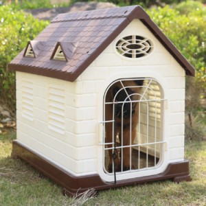 犬小屋 小型犬 プラスチック 屋外用 断熱 夏用 涼しい 犬舎 ペットハウス ドア付き 猫ハウス ドッグハウス 通気性 防水素材 さびない 屋