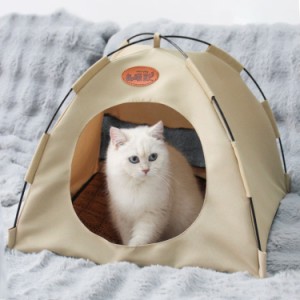 ペットベット テント型 猫 犬用 テント ハウス 猫小屋 犬小屋 組み立て簡単 洗濯可能 ソフト マット付き 室内 ペット テント 猫小屋 暖か