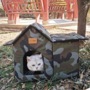猫小屋 ペットアウトドアハウス キャンプ 折りたたみ式ペットシェルター ペットの巣 防雨 防水 耐候性 冬用 猫用トイレ 野良猫 組み立て