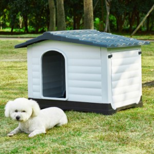 犬小屋 犬 ハウス 通気性 耐候性 4シーズン 屋外用 ペットハウス 防水 プラスチック 室内 ケージ 猫用品 組み立て型 犬ハウス 小型犬 ハ