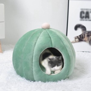猫ベッド 猫用ハウス ペットベッド 猫用 犬用 小型犬 ペットハウス ドーム型 冬用 屋根付き ふわふわ 柔らかい 保温性 暖かい ペットクッ