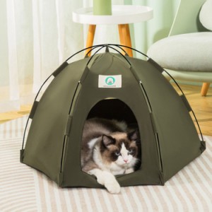 ペットベット 猫 犬 ペットベッド ドーム テント型 通年 ペットソファー 猫用 犬用 マット 夏 冬 2way 折りたたみ おしゃれ 通気性 耐え