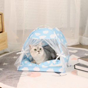 ペットテント 犬小屋 折畳み ペットベッド メッシュ 犬 猫 アウトドア キャンプ 屋外 マット ペットコット ペット用テント 小型 ペットハ