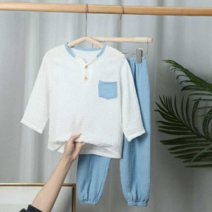 パジャマ 子供服 上下セット 男の子 女の子 夏 半袖 ルームウェア 半袖Tシャツ ロングパンツ 薄手 無地 部屋着 寝間着 80-160 ボーイズ 