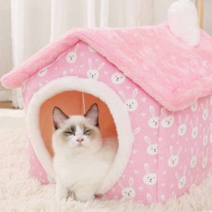 猫 ハウス 犬 ベッド 猫 ベッド 冬 ドーム型 犬 ベッド ドーム 犬小屋 小型犬 多用 キャットハウス 小動物用 ふかふか モコモコ オールシ