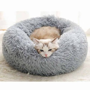 猫 ベッド ペットベッド 冬 フランネル 猫 猫用 犬 犬用 小型犬 フラン ペットベッド 円形 直径約40cm 4色展開 洗える 無地 シンプル か