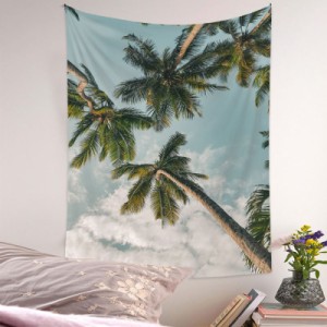 タペストリー 壁掛け おしゃれインテリア雑貨 ハワイアン椰子の木風景 壁飾り 美しい間仕切りカーテン 多機能 布ポスター 雰囲気変わる自