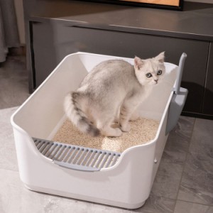 シンプルデザイン 猫トイレット 猫トイレ 子猫 トイレ おしゃれ 猫用トイレ本体 清潔 掃除しやすい 飛び散らない 足に砂残らない 耐久性 