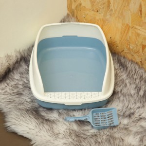 猫トイレ ネコ 砂 清潔 猫用品 S 39*29*14cm スコップ付き 猫トイレ ネコ 砂 小型 大型 猫 トイレ 四角 におい対策 猫砂 大容量 シンプル
