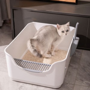 猫用 トイレ シンプル 洗いやすい シンプルデザインCATトイレット シンプルデザインで洗いやすい猫用トイレ スコップ ステップ付き 猫ト