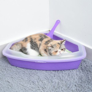 お手入れかんたんな シンプルデザイン コーナにちょうどいい キャットトイレ ねこトイレ ペット用品 猫用トイレ本体 子猫 5Kgの成猫用本