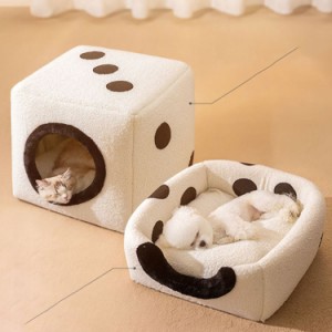 ペット ベッド ドーム型 ペットハウス 犬 猫 クッション おしゃれ 可愛い シンプル 骰子型 折りたたみ 2way ペットソファー ペットグッズ