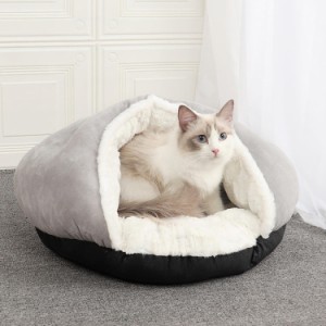 猫ベッド 猫ハウス ペット用寝袋 猫小屋 冬 キャットハウス クッション ペットマット 保温 防寒 犬小屋 ふわふわ もこもこ 洗える 耐噛み