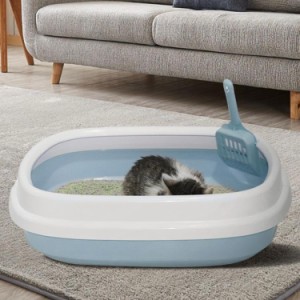 ペット ペットグッズ 猫用品 猫 トイレタリー用品 猫砂 トレーナー トイレ容器 猫用トイレ キャットトイレ 本体 スクエア ハーフ 猫 キャ