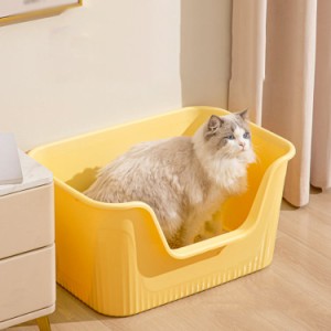 猫トイレ ネコ 砂 清潔 L 64*45*33cm 猫トイレ ねこトイレ 大型 大きめ ワイド 本体セット 砂飛び散り防止 グレー ねこ ネコ システムト